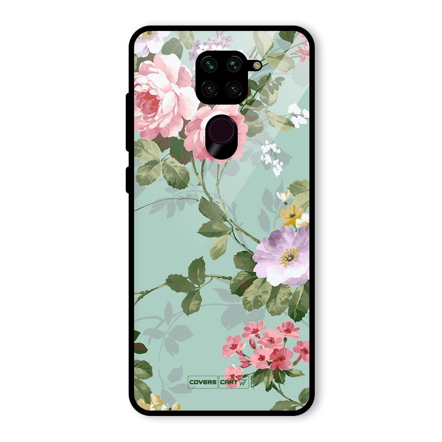 Desinger Floral Glass Back Case for Redmi Note 9