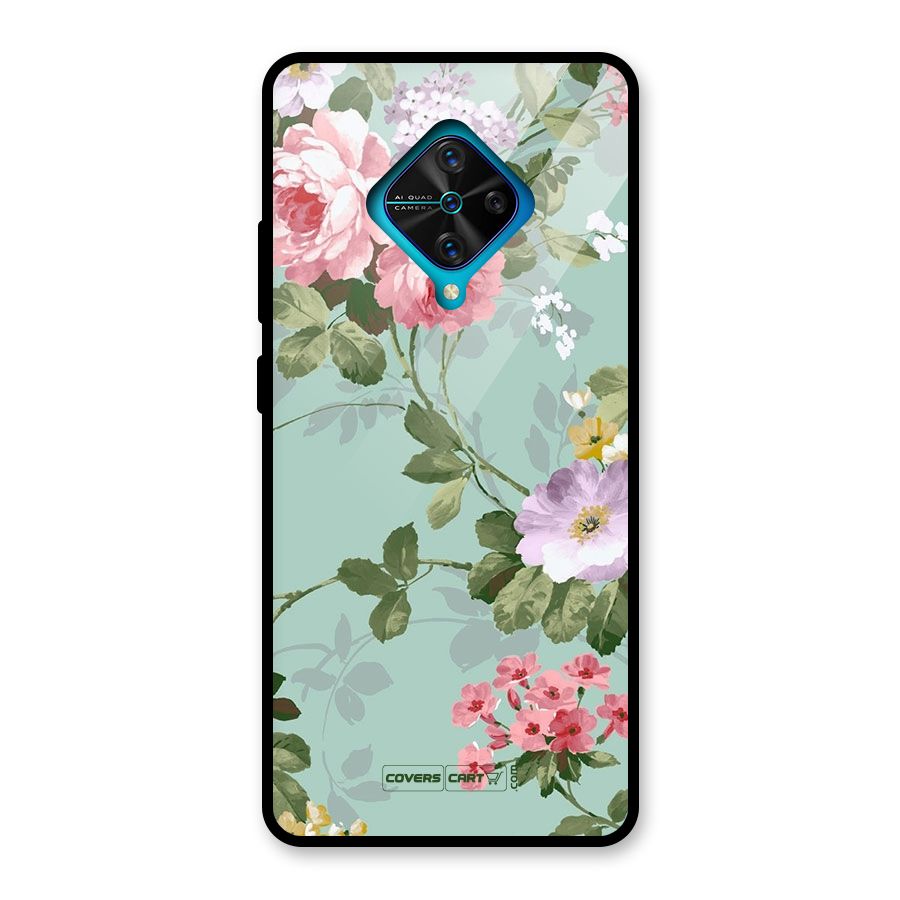 Desinger Floral Glass Back Case for Vivo S1 Pro