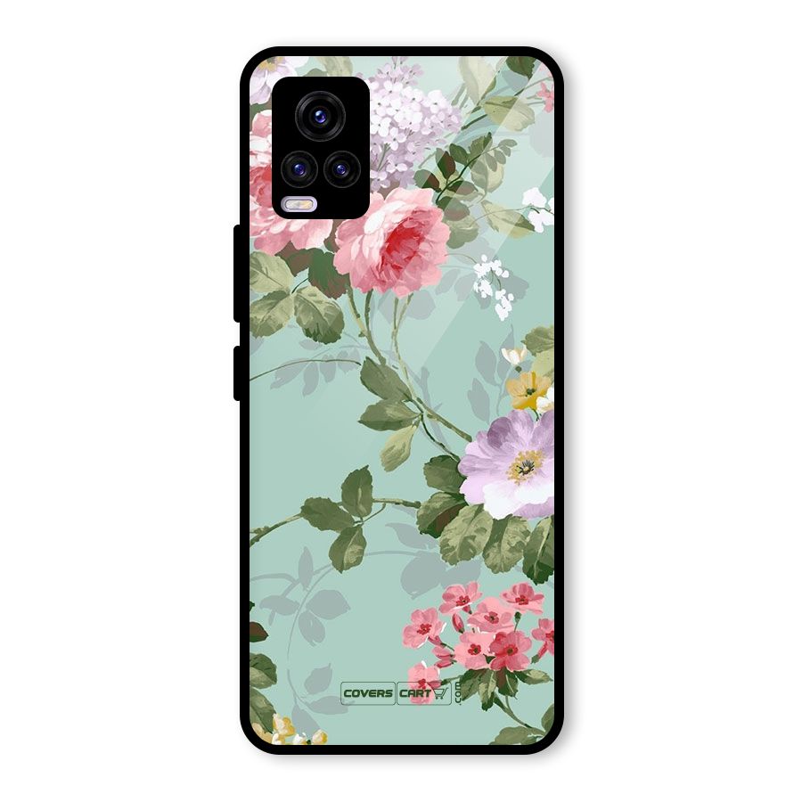 Desinger Floral Glass Back Case for Vivo V20