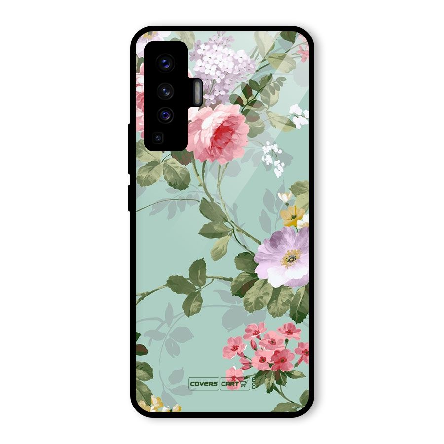 Desinger Floral Glass Back Case for Vivo X50