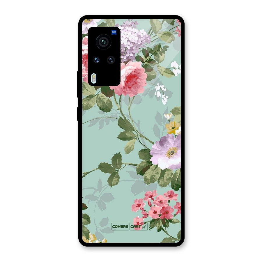 Desinger Floral Glass Back Case for Vivo X60 Pro
