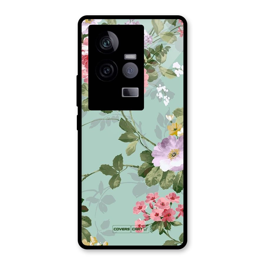 Desinger Floral Glass Back Case for Vivo iQOO 11 5G