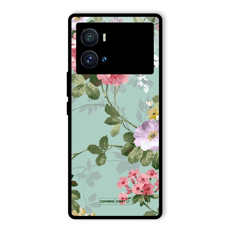Desinger Floral Glass Back Case for Vivo iQOO 9 Pro