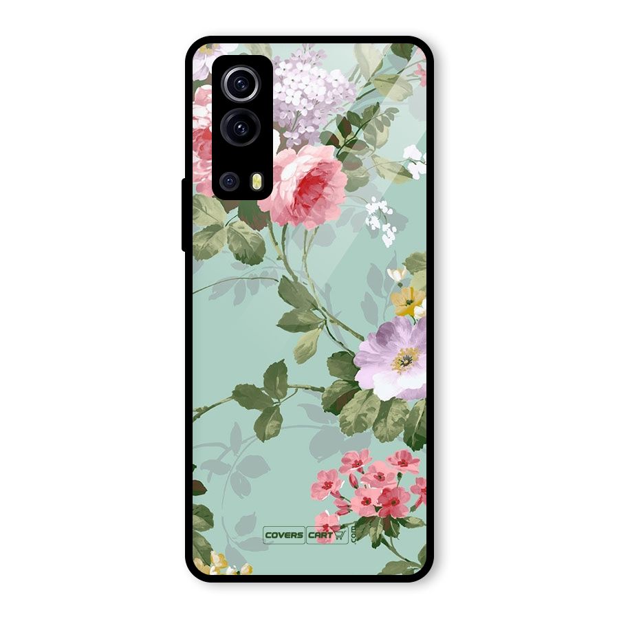Desinger Floral Glass Back Case for Vivo iQOO Z3