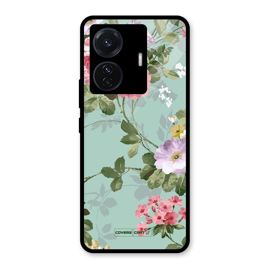 Desinger Floral Glass Back Case for Vivo iQOO Z6 Pro