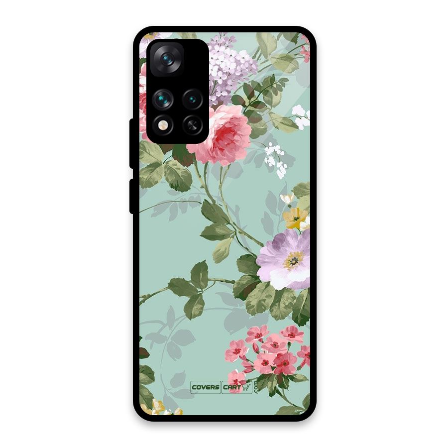 Desinger Floral Glass Back Case for Xiaomi 11i HyperCharge 5G