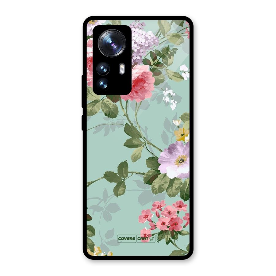 Desinger Floral Glass Back Case for Xiaomi 12 Pro