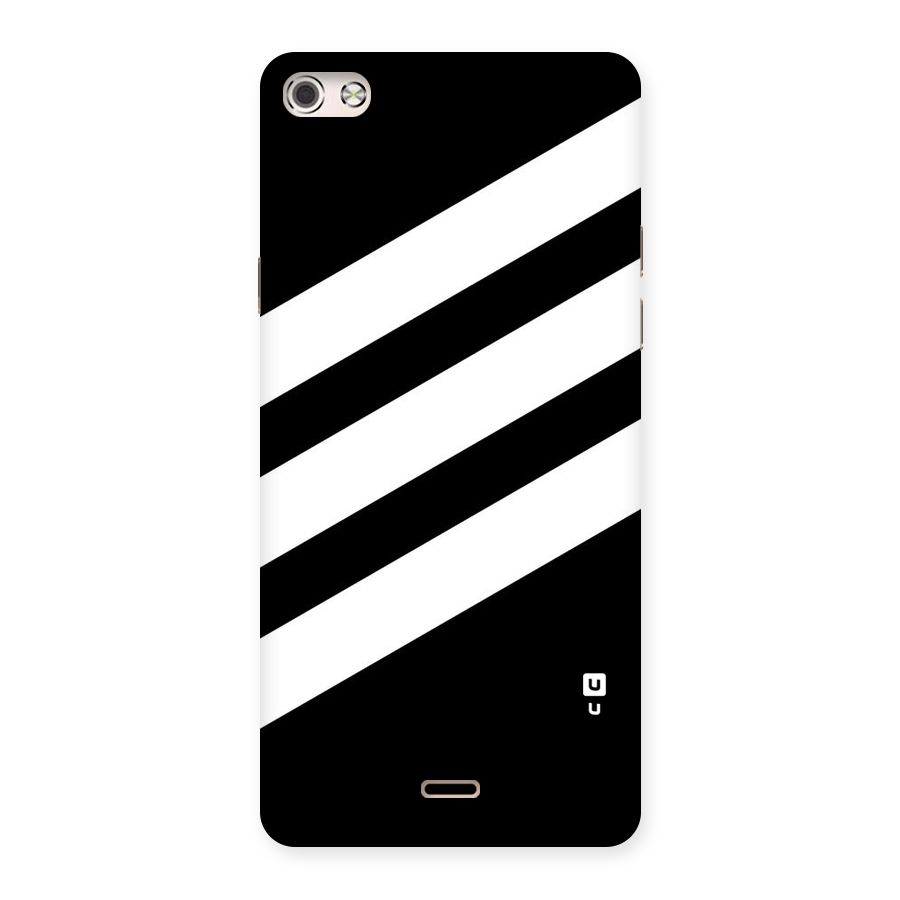 Diagonal Classic Stripes Back Case for Micromax Canvas Silver 5