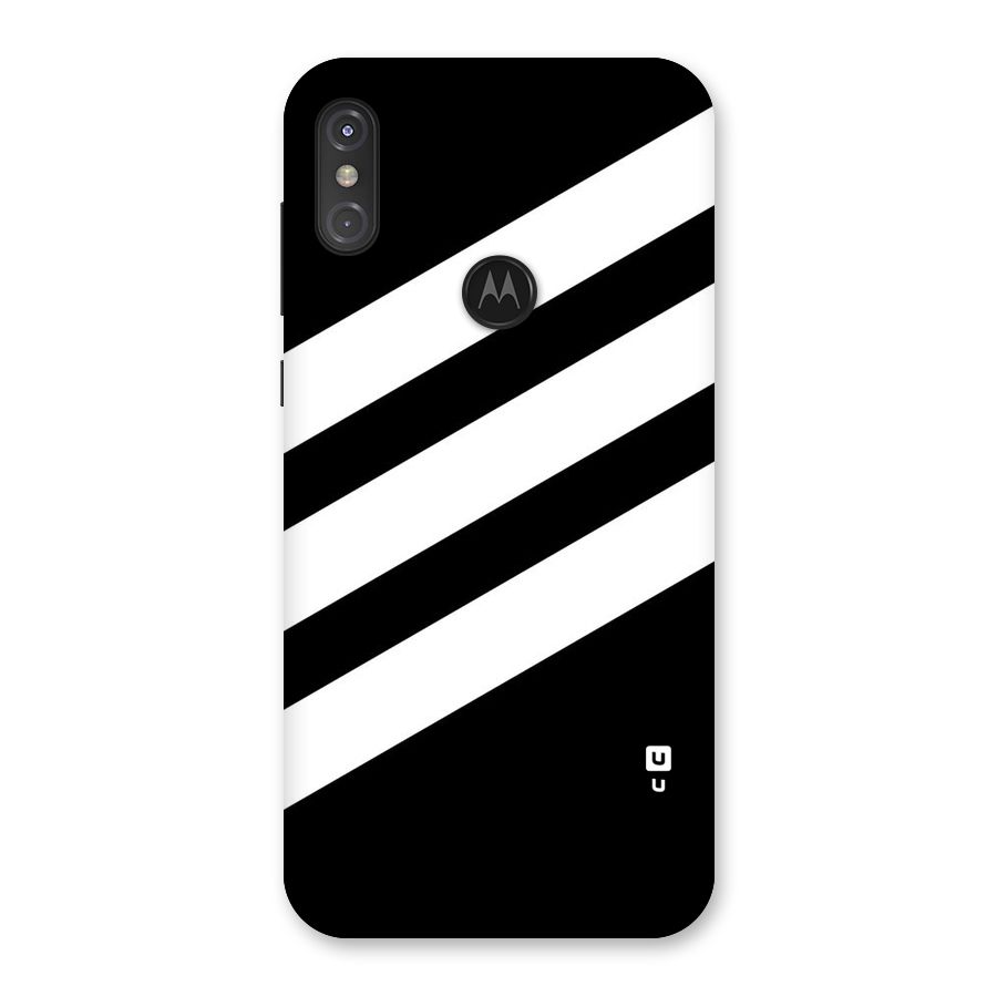Diagonal Classic Stripes Back Case for Motorola One Power