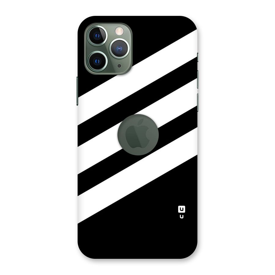 Diagonal Classic Stripes Back Case for iPhone 11 Pro Logo  Cut
