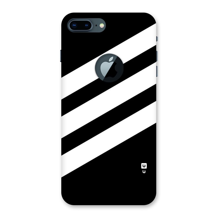 Diagonal Classic Stripes Back Case for iPhone 7 Plus Logo Cut