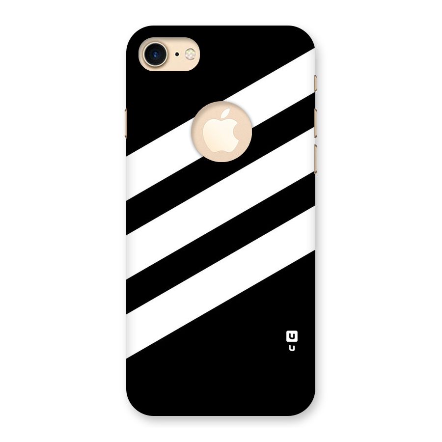 Diagonal Classic Stripes Back Case for iPhone 8 Logo Cut