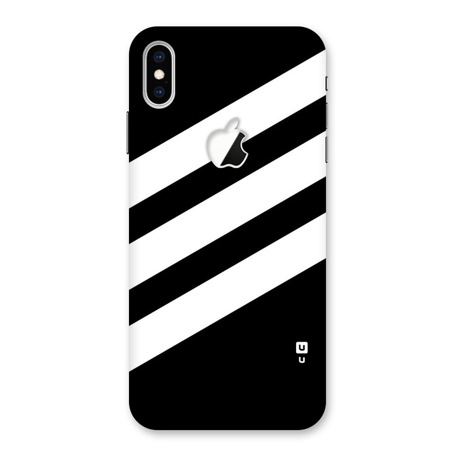 Diagonal Classic Stripes Back Case for iPhone XS Max Apple Cut