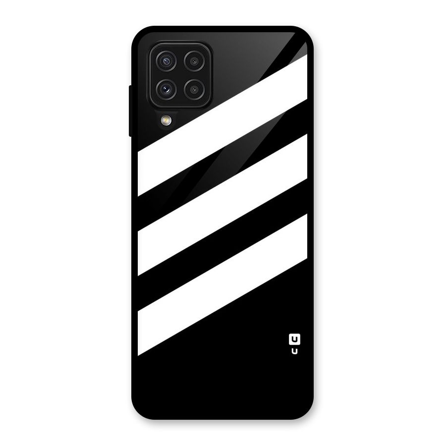 Diagonal Classic Stripes Glass Back Case for Galaxy A22 4G
