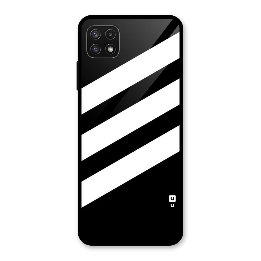 Diagonal Classic Stripes Glass Back Case for Galaxy A22 5G