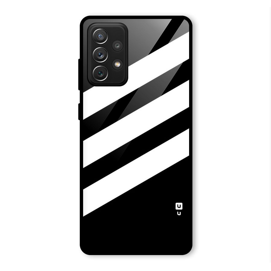 Diagonal Classic Stripes Glass Back Case for Galaxy A72