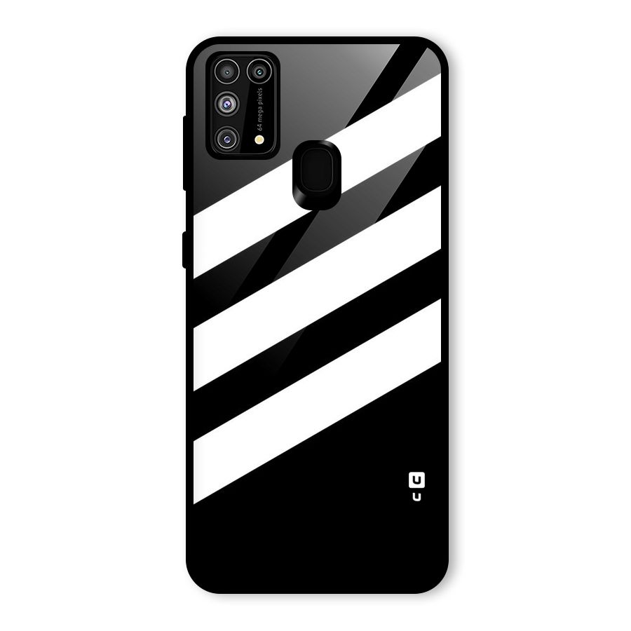 Diagonal Classic Stripes Glass Back Case for Galaxy F41