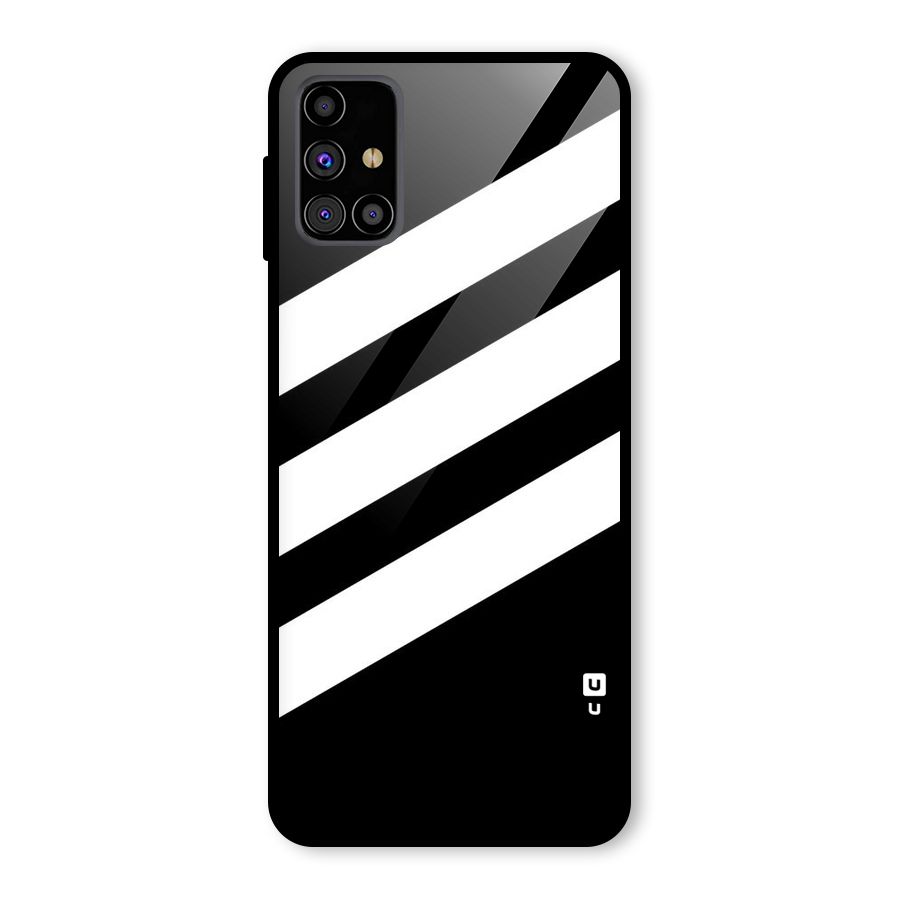 Diagonal Classic Stripes Glass Back Case for Galaxy M31s