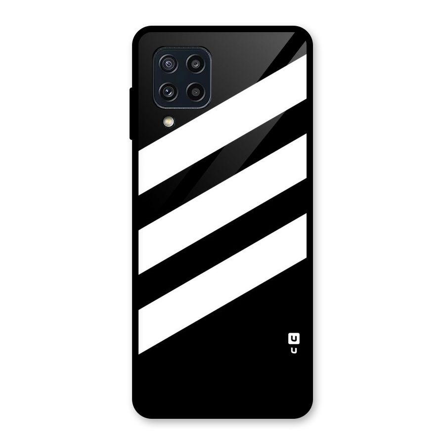 Diagonal Classic Stripes Glass Back Case for Galaxy M32