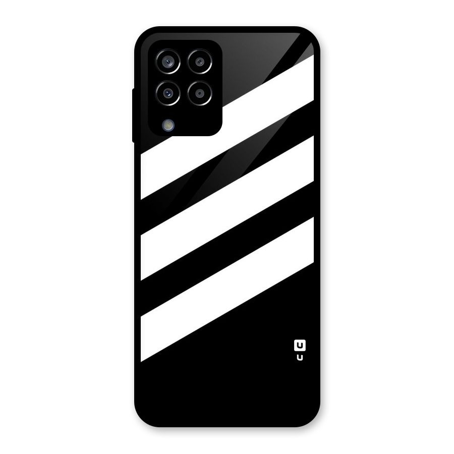 Diagonal Classic Stripes Glass Back Case for Galaxy M33