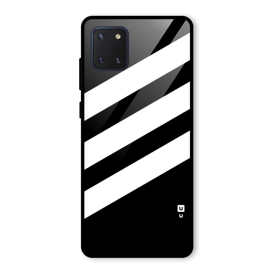 Diagonal Classic Stripes Glass Back Case for Galaxy Note 10 Lite