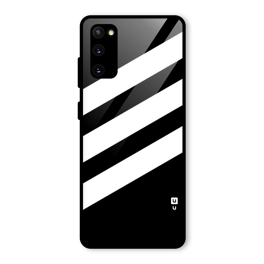 Diagonal Classic Stripes Glass Back Case for Galaxy S20 FE