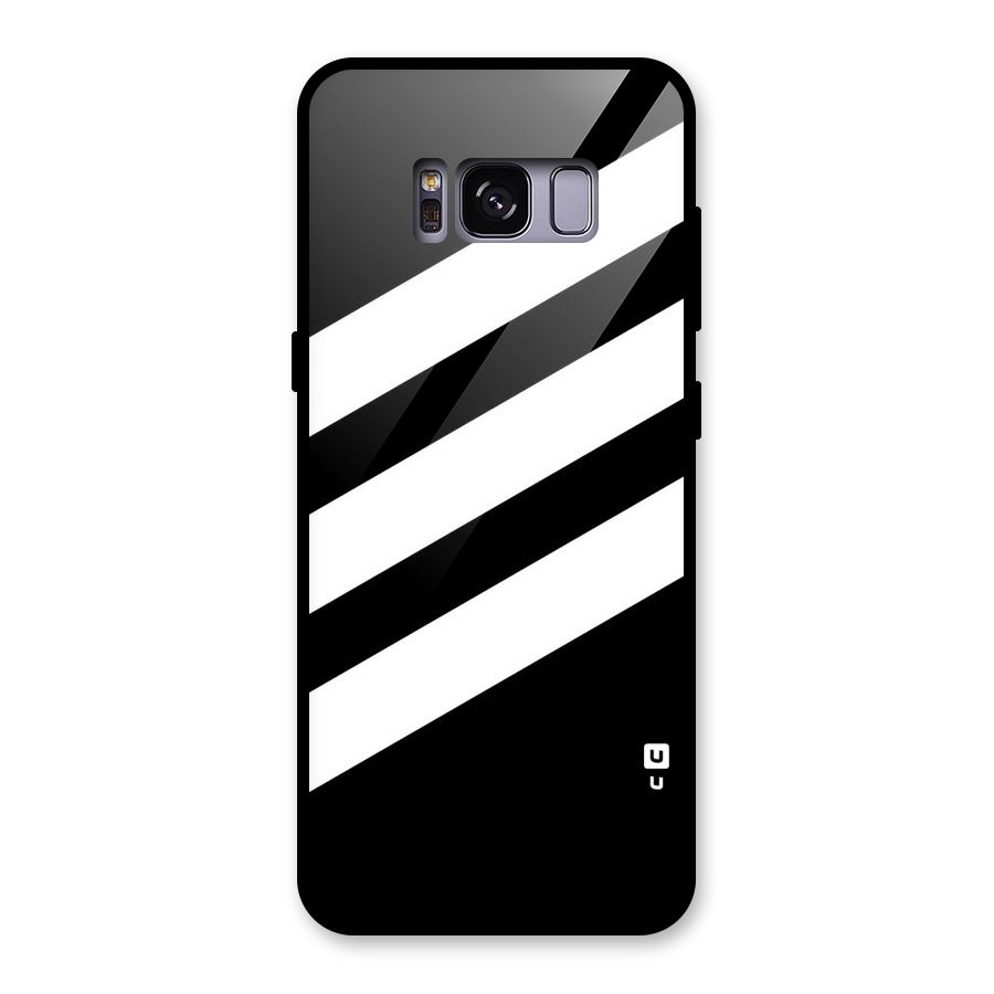 Diagonal Classic Stripes Glass Back Case for Galaxy S8