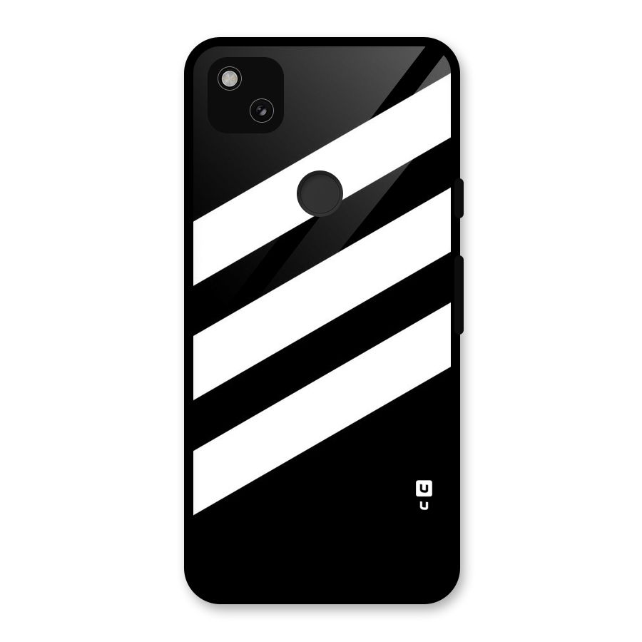 Diagonal Classic Stripes Glass Back Case for Google Pixel 4a