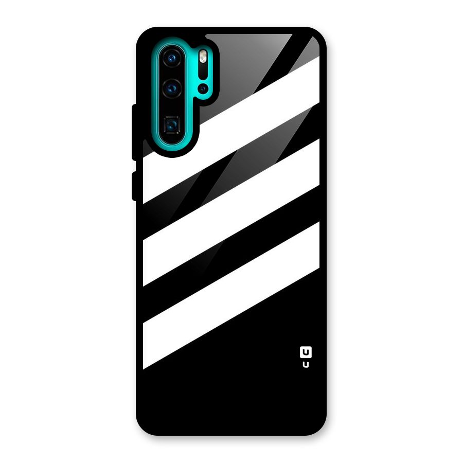 Diagonal Classic Stripes Glass Back Case for Huawei P30 Pro