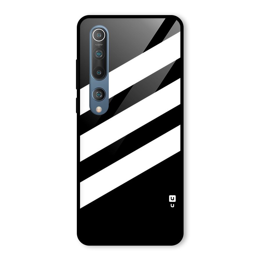 Diagonal Classic Stripes Glass Back Case for Mi 10