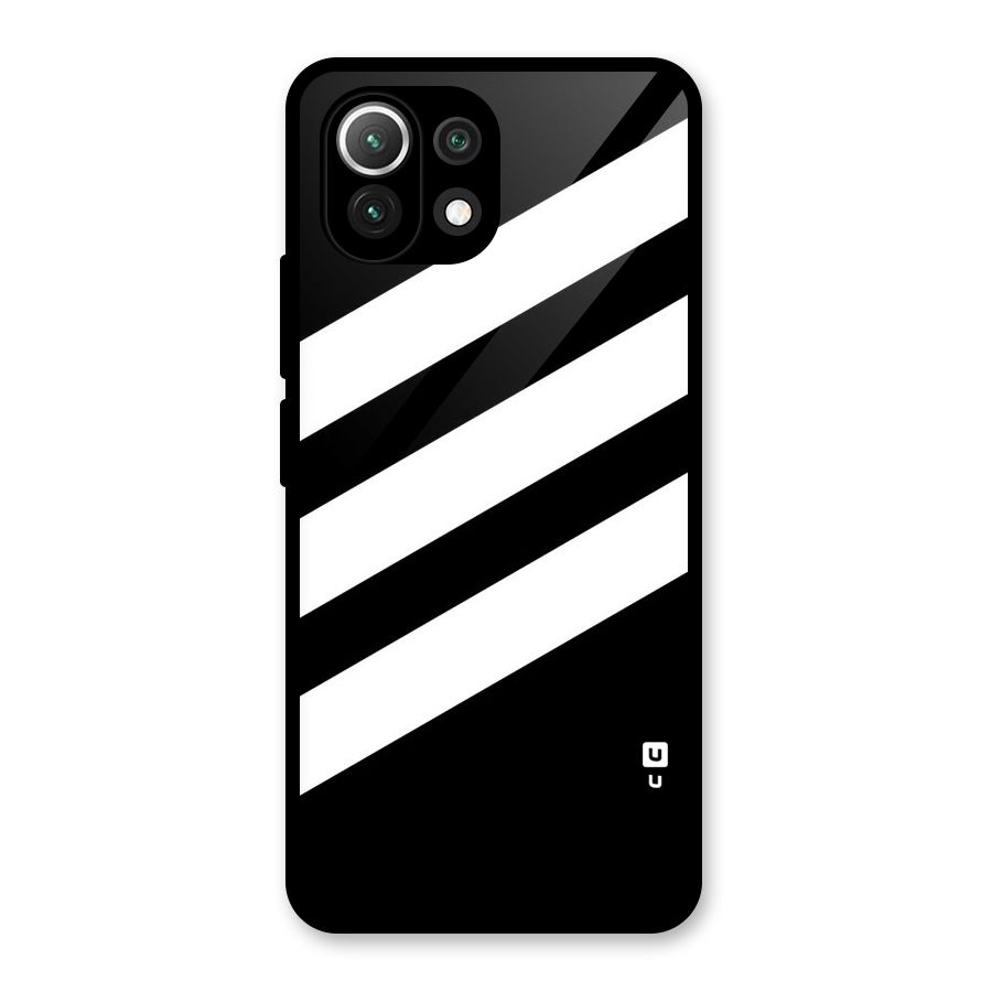 Diagonal Classic Stripes Glass Back Case for Mi 11 Lite