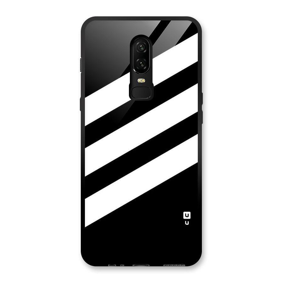 Diagonal Classic Stripes Glass Back Case for OnePlus 6