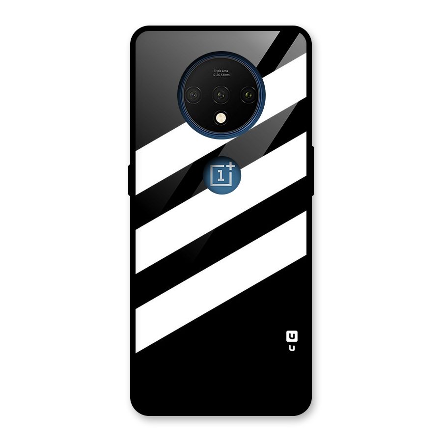 Diagonal Classic Stripes Glass Back Case for OnePlus 7T