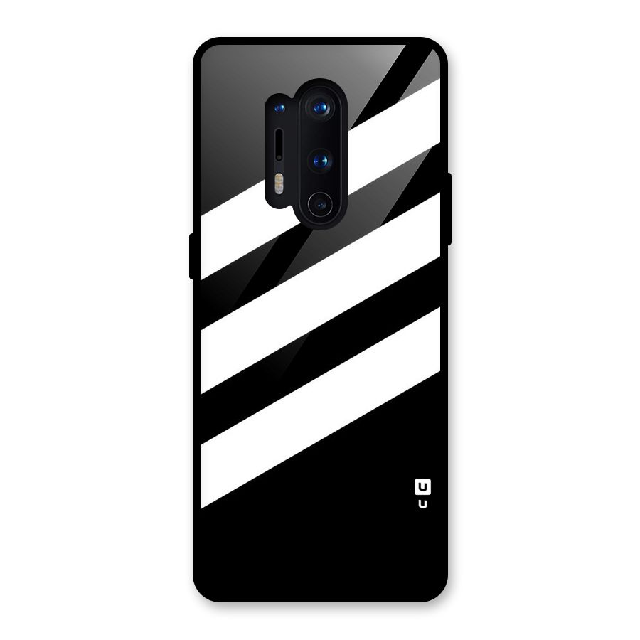 Diagonal Classic Stripes Glass Back Case for OnePlus 8 Pro