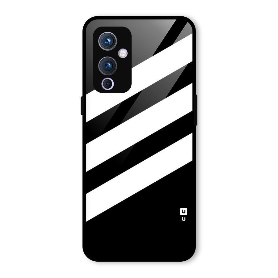 Diagonal Classic Stripes Glass Back Case for OnePlus 9