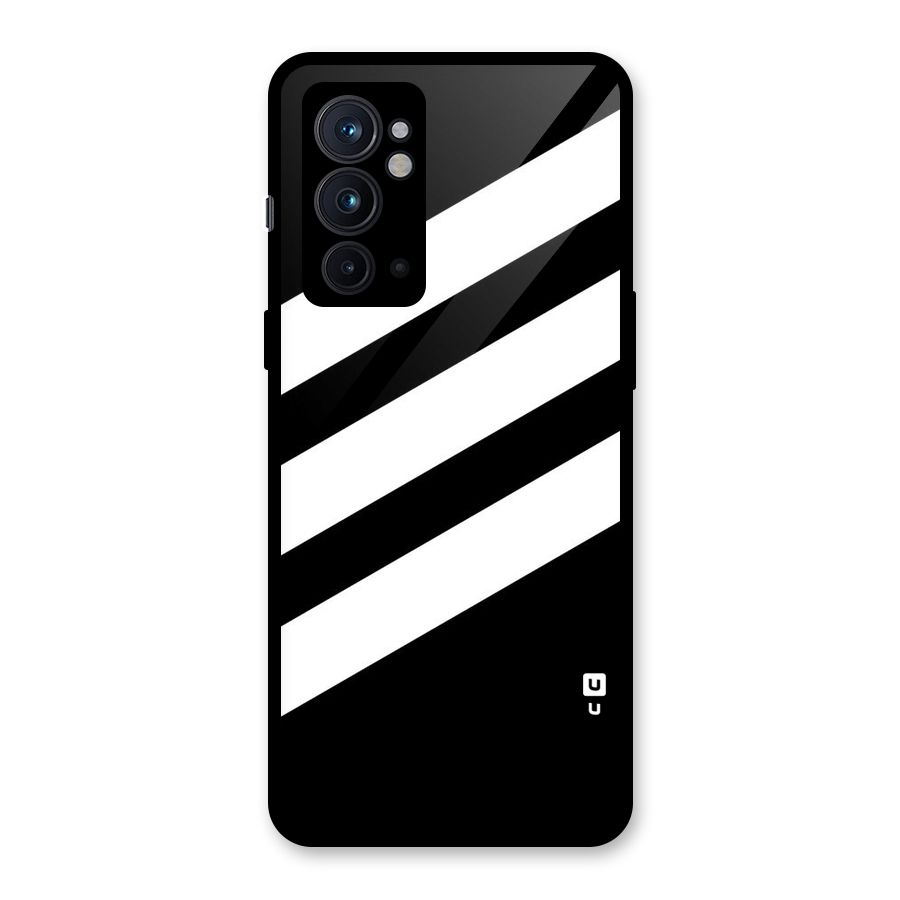 Diagonal Classic Stripes Glass Back Case for OnePlus 9RT 5G