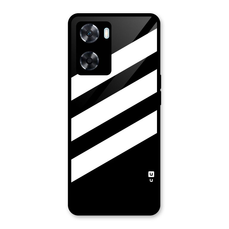 Diagonal Classic Stripes Glass Back Case for Oppo A77