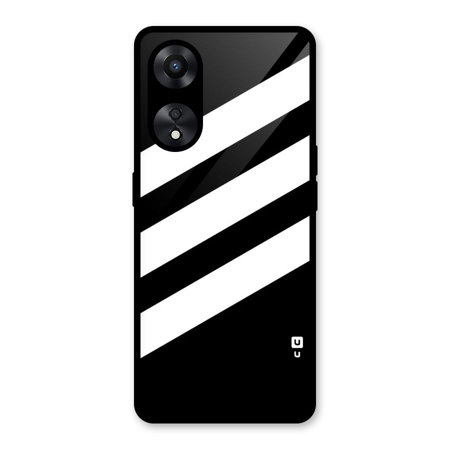 Diagonal Classic Stripes Glass Back Case for Oppo A78