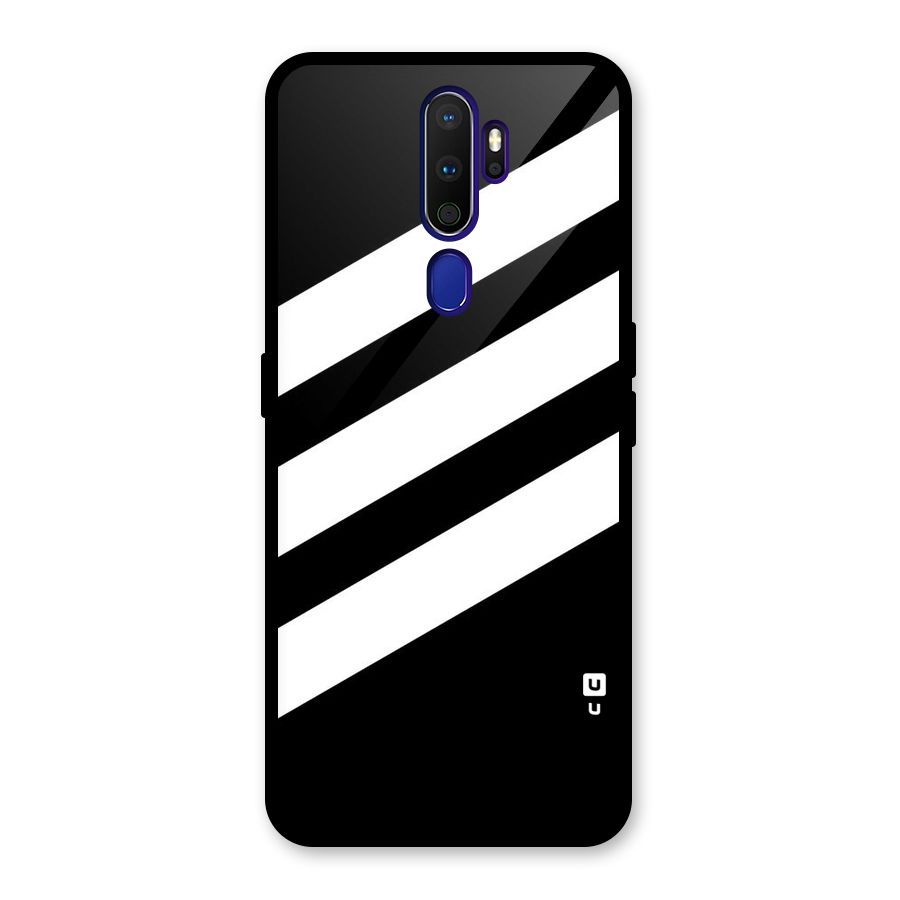 Diagonal Classic Stripes Glass Back Case for Oppo A9 (2020)