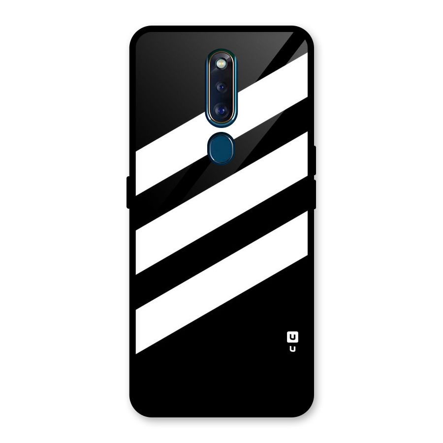 Diagonal Classic Stripes Glass Back Case for Oppo F11 Pro