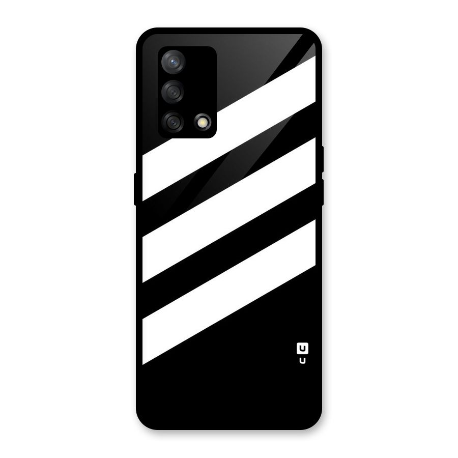 Diagonal Classic Stripes Glass Back Case for Oppo F19