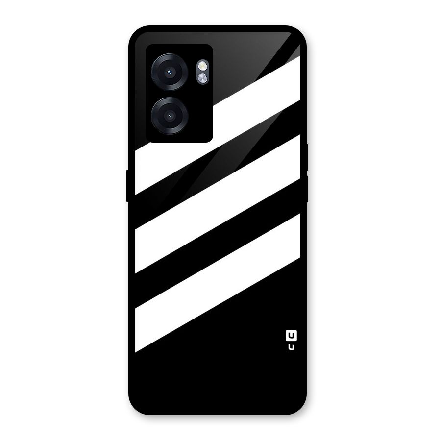 Diagonal Classic Stripes Glass Back Case for Oppo K10 (5G)