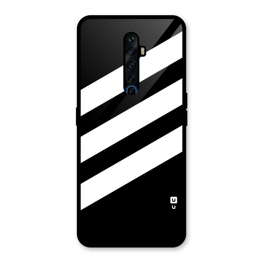 Diagonal Classic Stripes Glass Back Case for Oppo Reno2 F