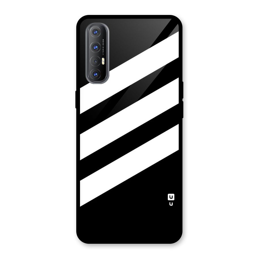 Diagonal Classic Stripes Glass Back Case for Oppo Reno3 Pro