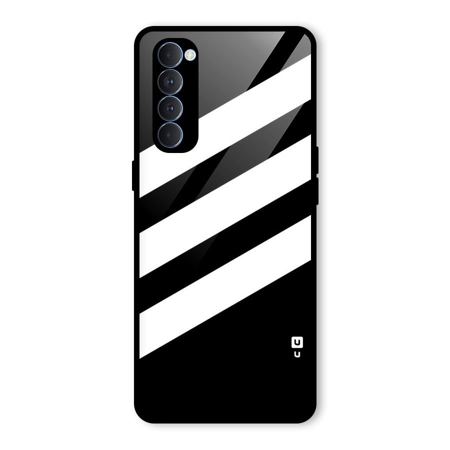 Diagonal Classic Stripes Glass Back Case for Oppo Reno4 Pro