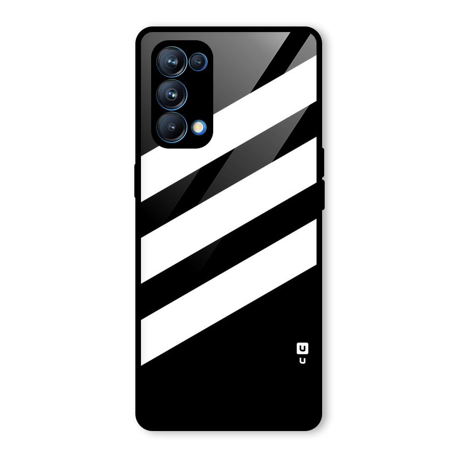 Diagonal Classic Stripes Glass Back Case for Oppo Reno5 Pro 5G