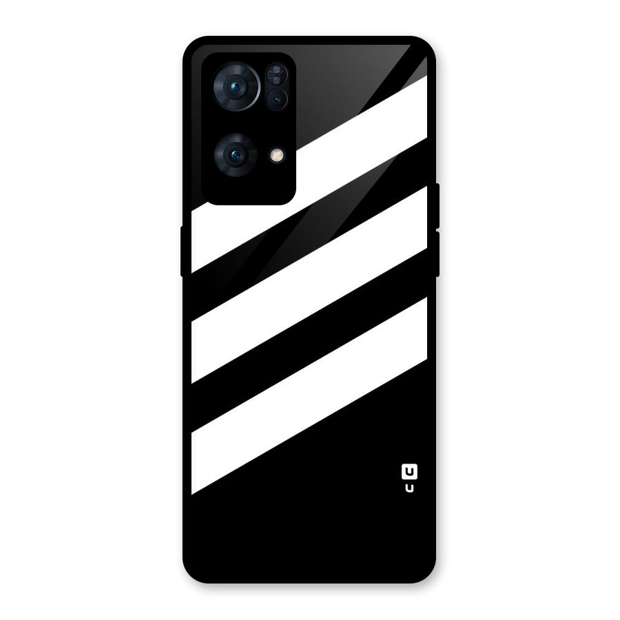 Diagonal Classic Stripes Glass Back Case for Oppo Reno7 Pro 5G