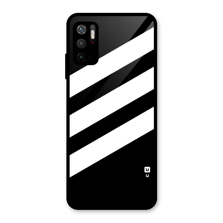 Diagonal Classic Stripes Glass Back Case for Poco M3 Pro 5G