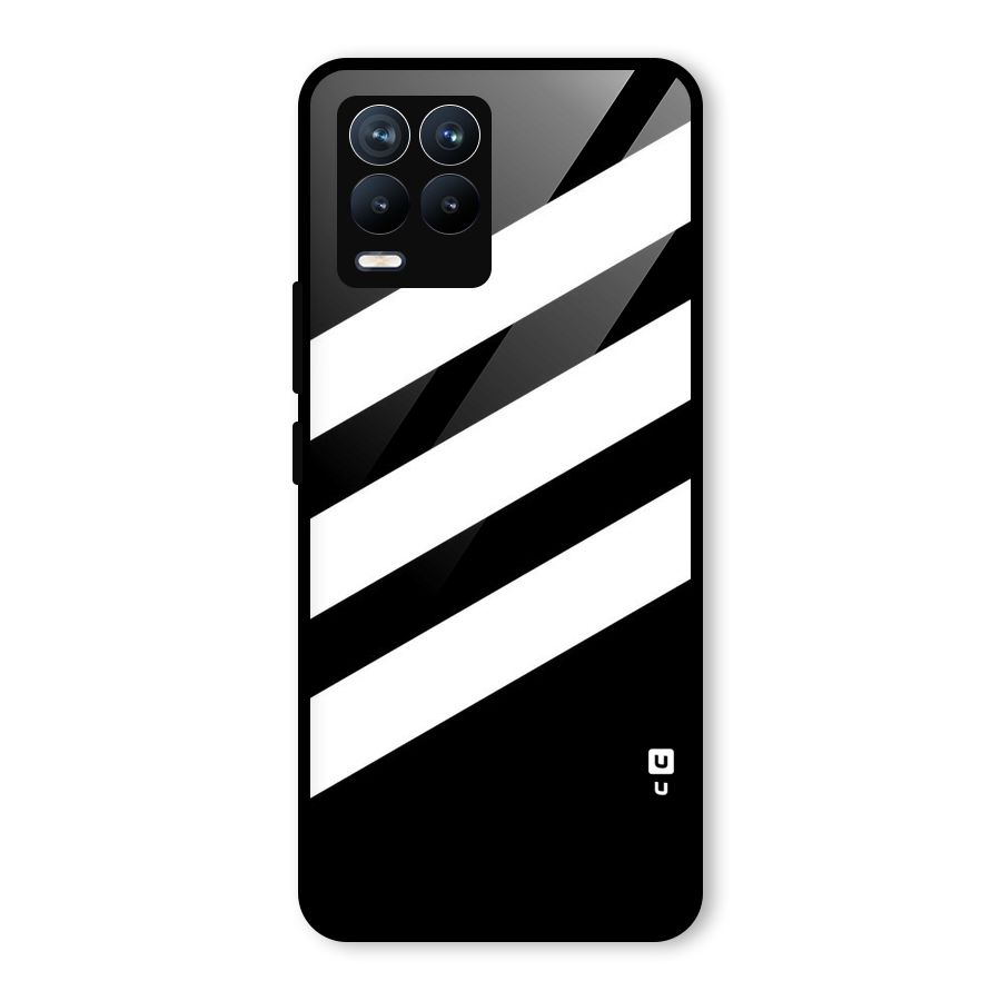 Diagonal Classic Stripes Glass Back Case for Realme 8 Pro
