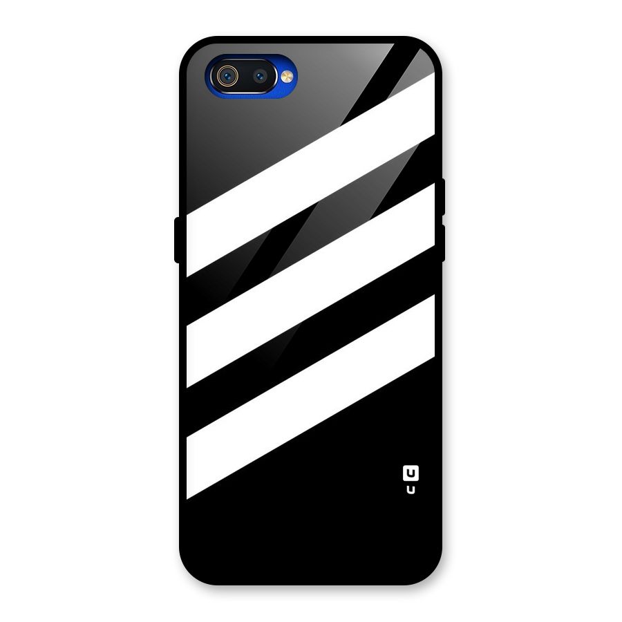 Diagonal Classic Stripes Glass Back Case for Realme C2